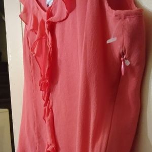 Coral sleeveless zipper on side